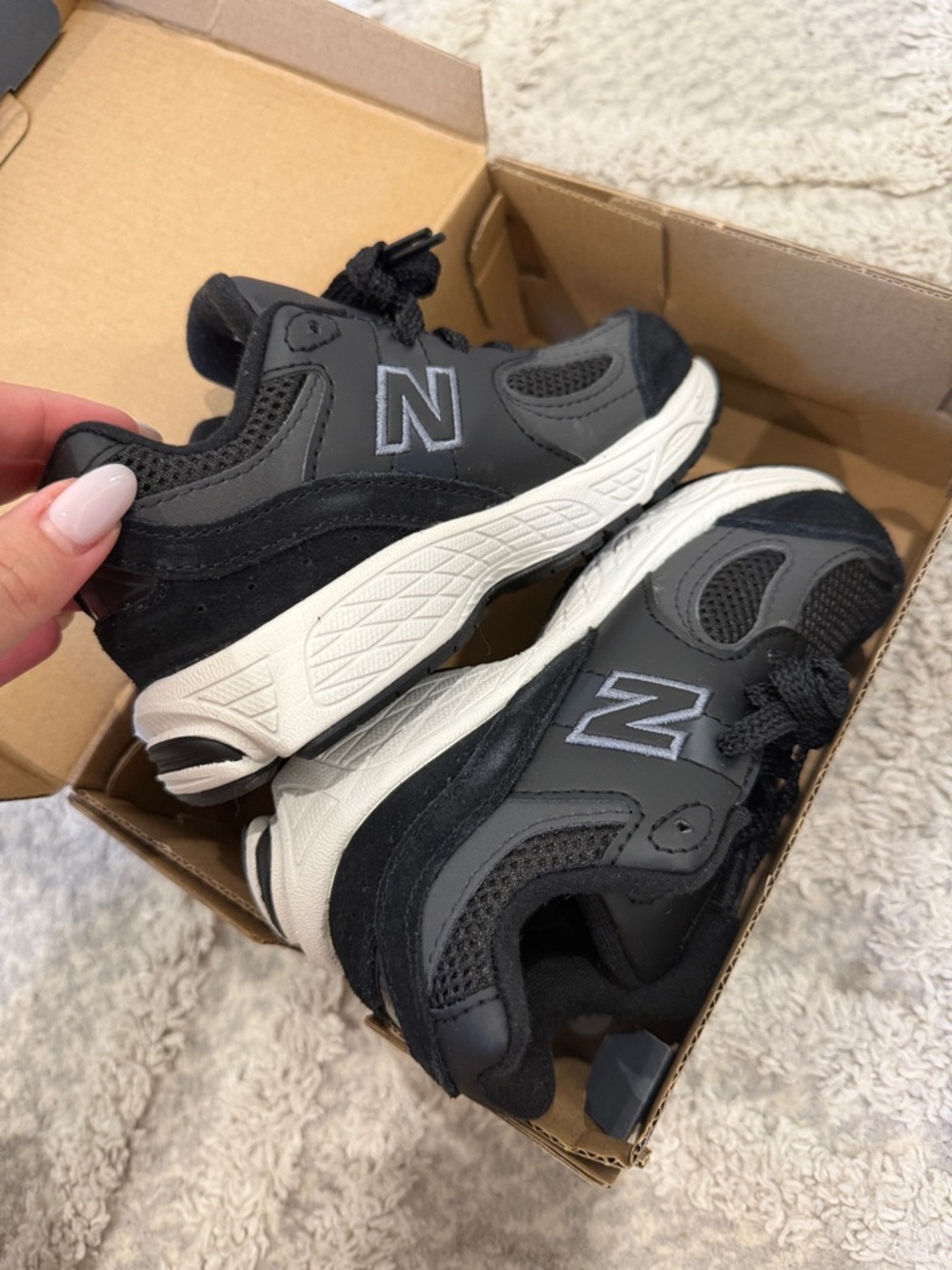 Nike new balance Kids Black and Gray Athletic Sneakers